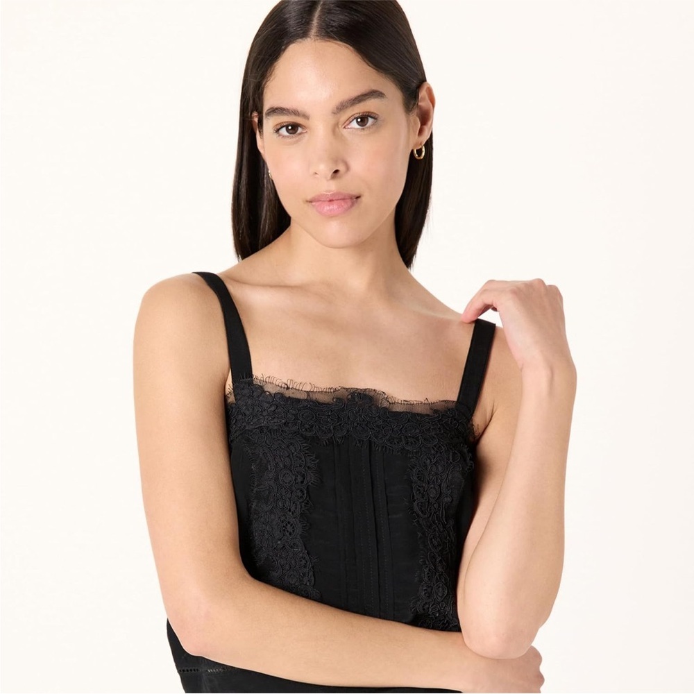 The Drop Womens Joylin Lace Inset Feminine Top Size Medium NWT - Picture 4 of 16